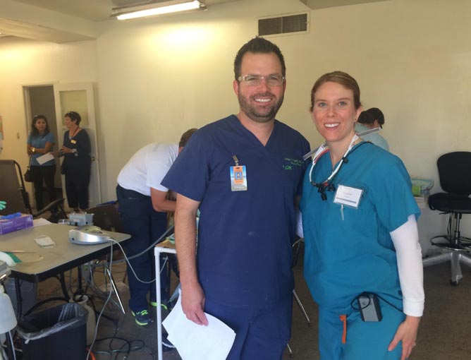 Dr Miller and Marlene Volunteer at San Diego Health Clinic