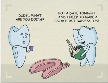 Comic strip about dental impressions