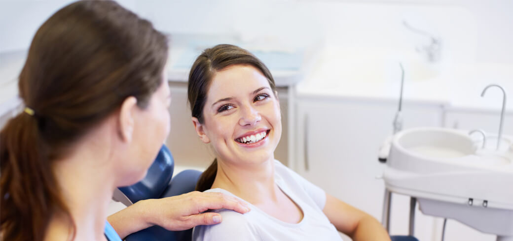 Woman getting ready to receive teeth whitening procedure