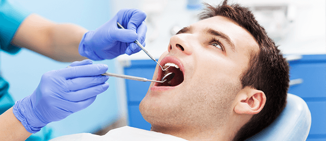 Man during dental exam